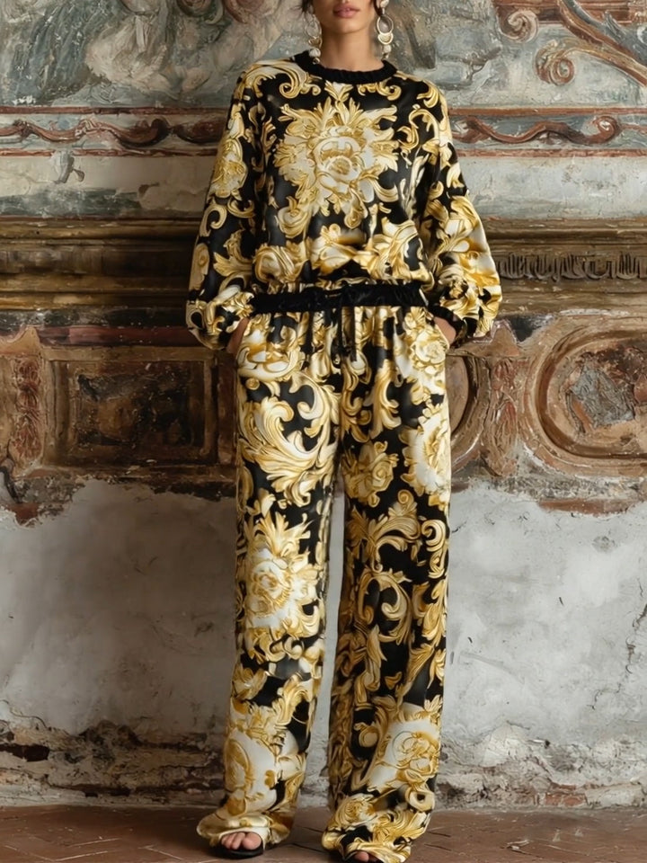 Isabella | Baroque Floral Loungewear Set
