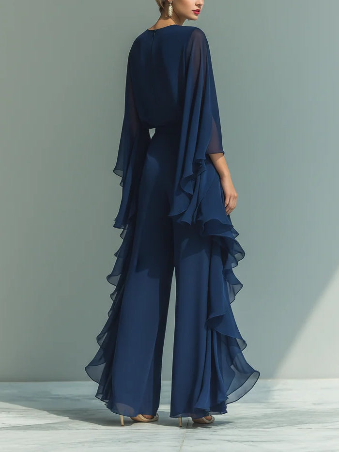 Aurora | Elegant Chiffon Outfit with Ruffle