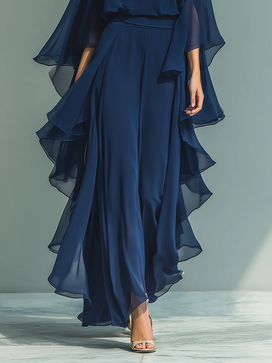 Aurora | Elegant Chiffon Outfit with Ruffle