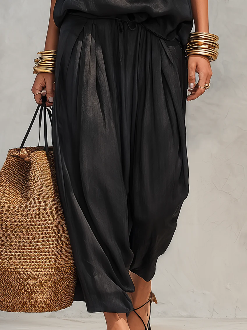 Serena | Halter Neck Top and Pleated Trousers Set