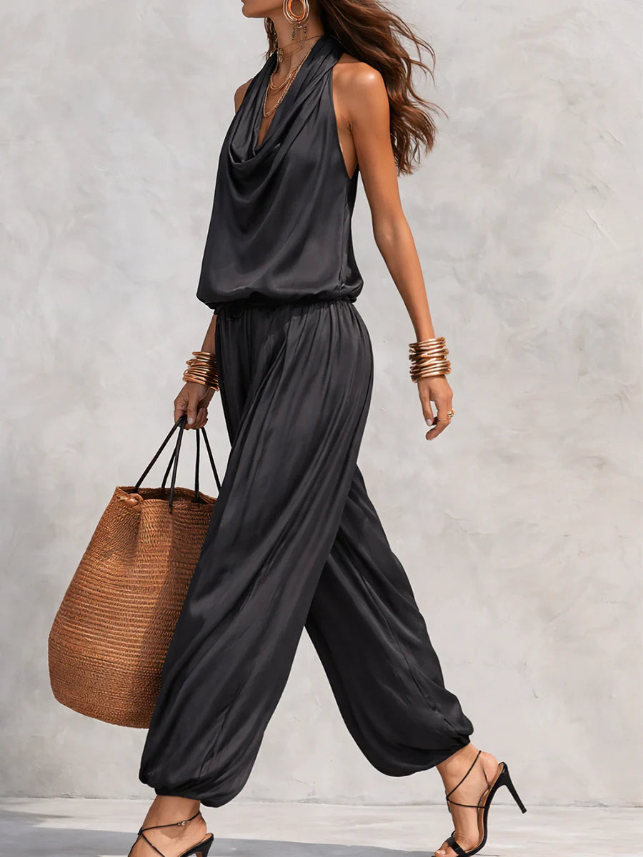 Serena | Halter Neck Top and Pleated Trousers Set