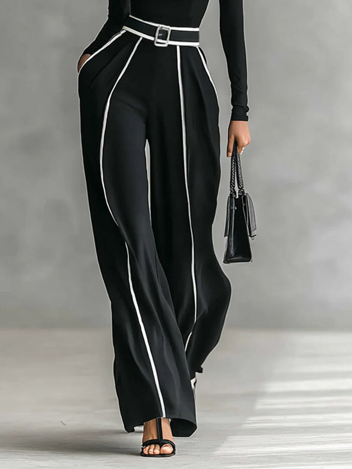 Sophia | High-neck Top and Wide-leg Pants Set