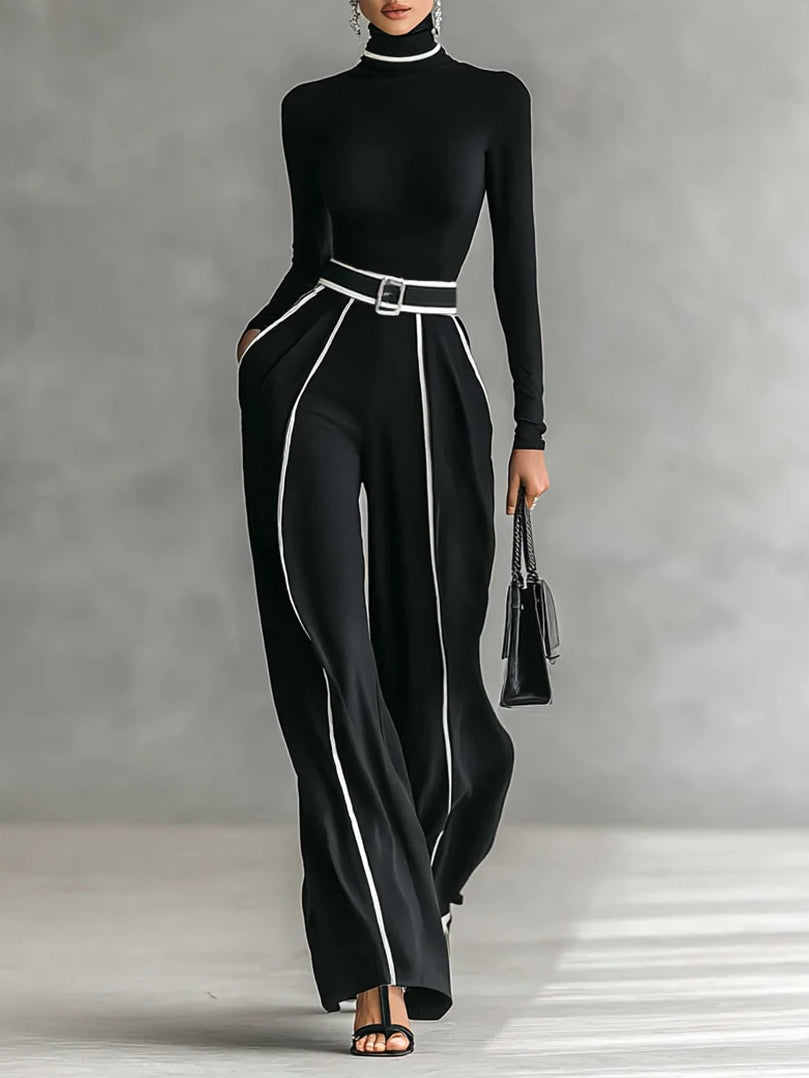 Sophia | High-neck Top and Wide-leg Pants Set