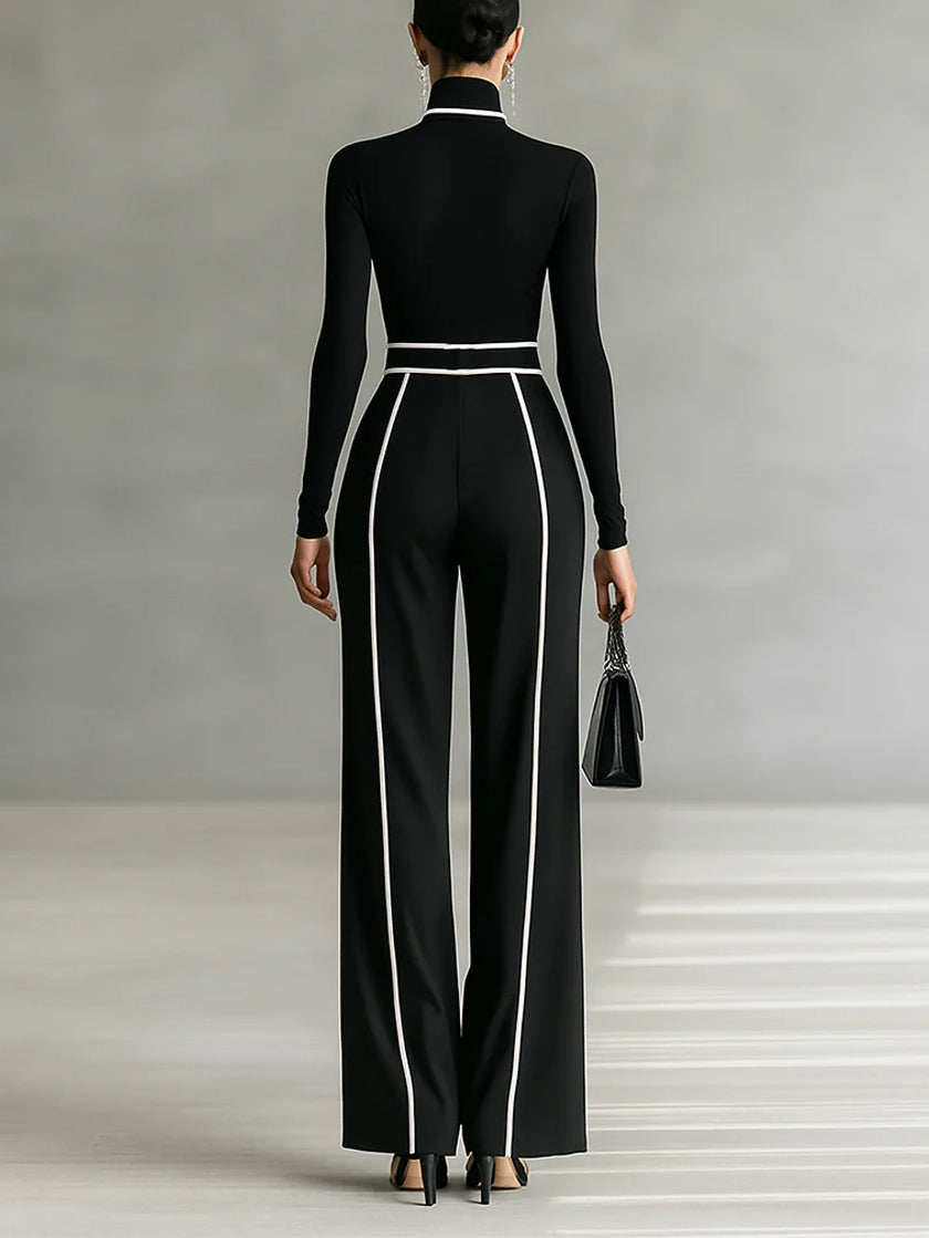 Sophia | High-neck Top and Wide-leg Pants Set