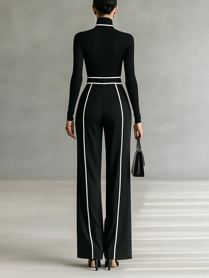 Sophia | High-neck Top and Wide-leg Pants Set