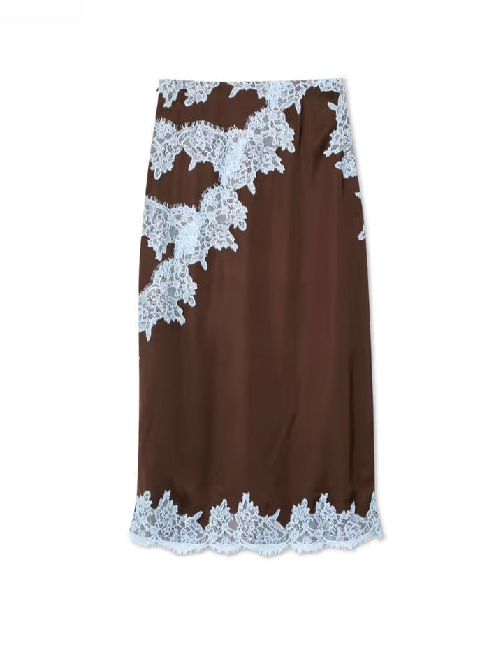 Isabella | Lace Panel Top and Skirt Suit Set