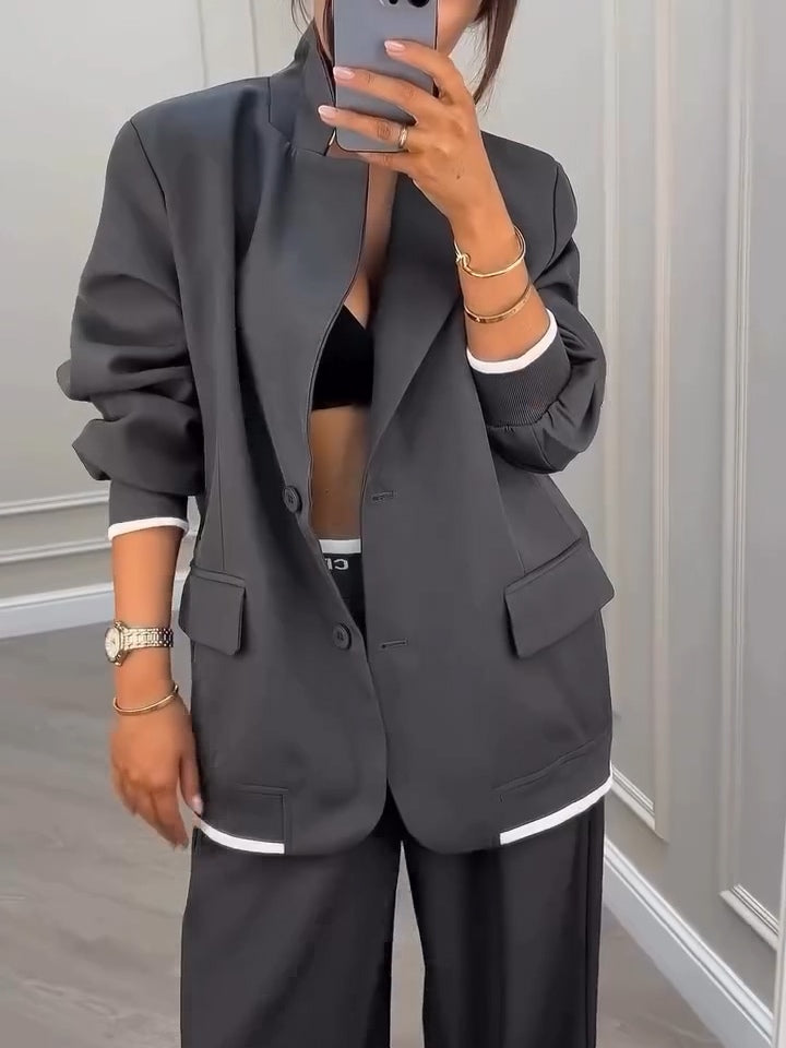 Gavin | Gray Patchwork Blazer and Pants Set