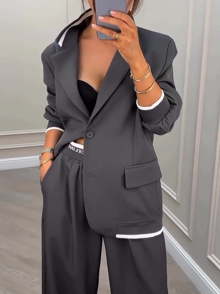 Gavin | Gray Patchwork Blazer and Pants Set