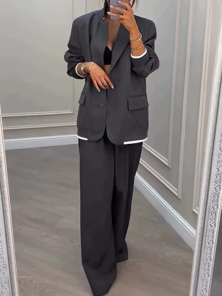Gavin | Gray Patchwork Blazer and Pants Set