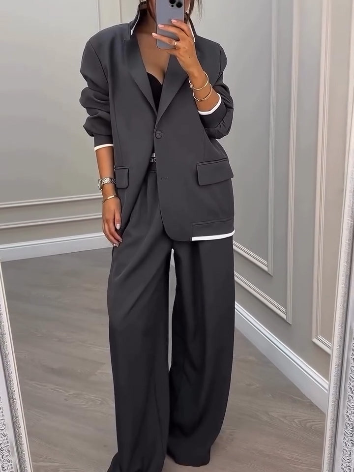 Gavin | Gray Patchwork Blazer and Pants Set