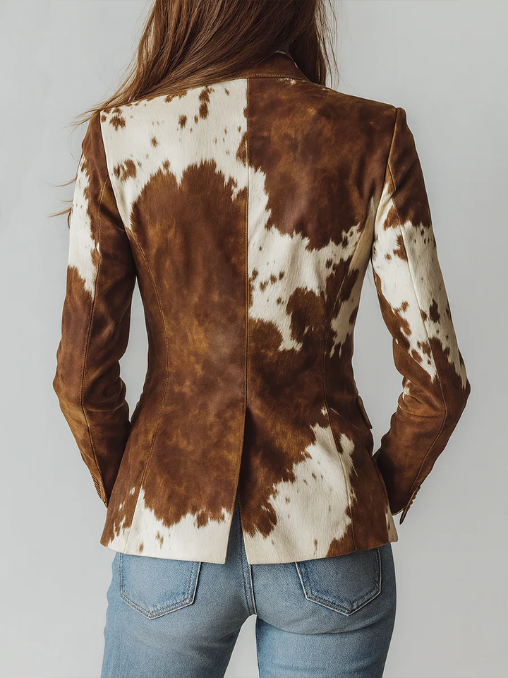 Bennett | Retro Cow Print Suit Jacket