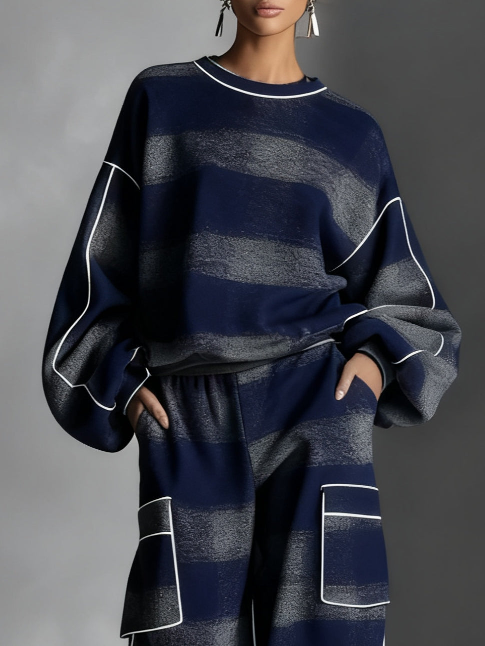 Avery | Plaid Sweatshirt and Pants Set