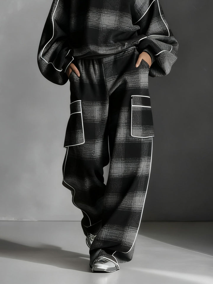 Grayden | Plaid Sweatshirt and Pants Set