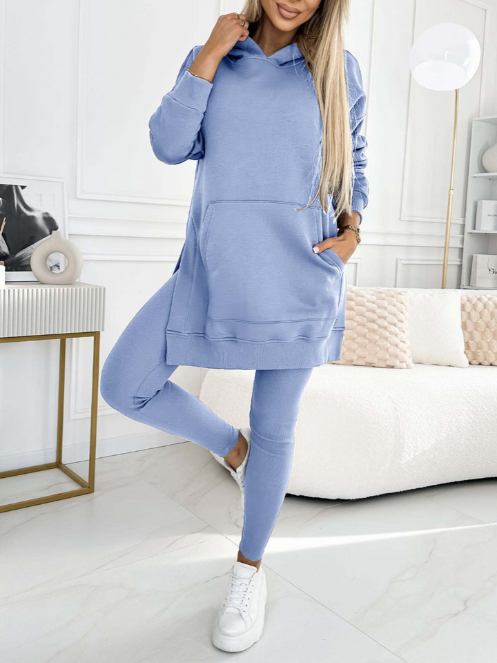 Sienna | Solid Color Hoodie and Lined Leggings Set