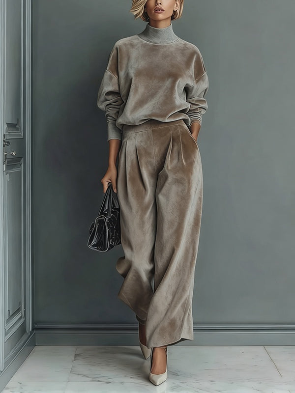 Elena | Velvet Turtleneck Suit