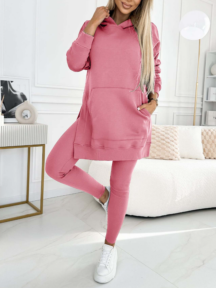 Sienna | Solid Color Hoodie and Lined Leggings Set