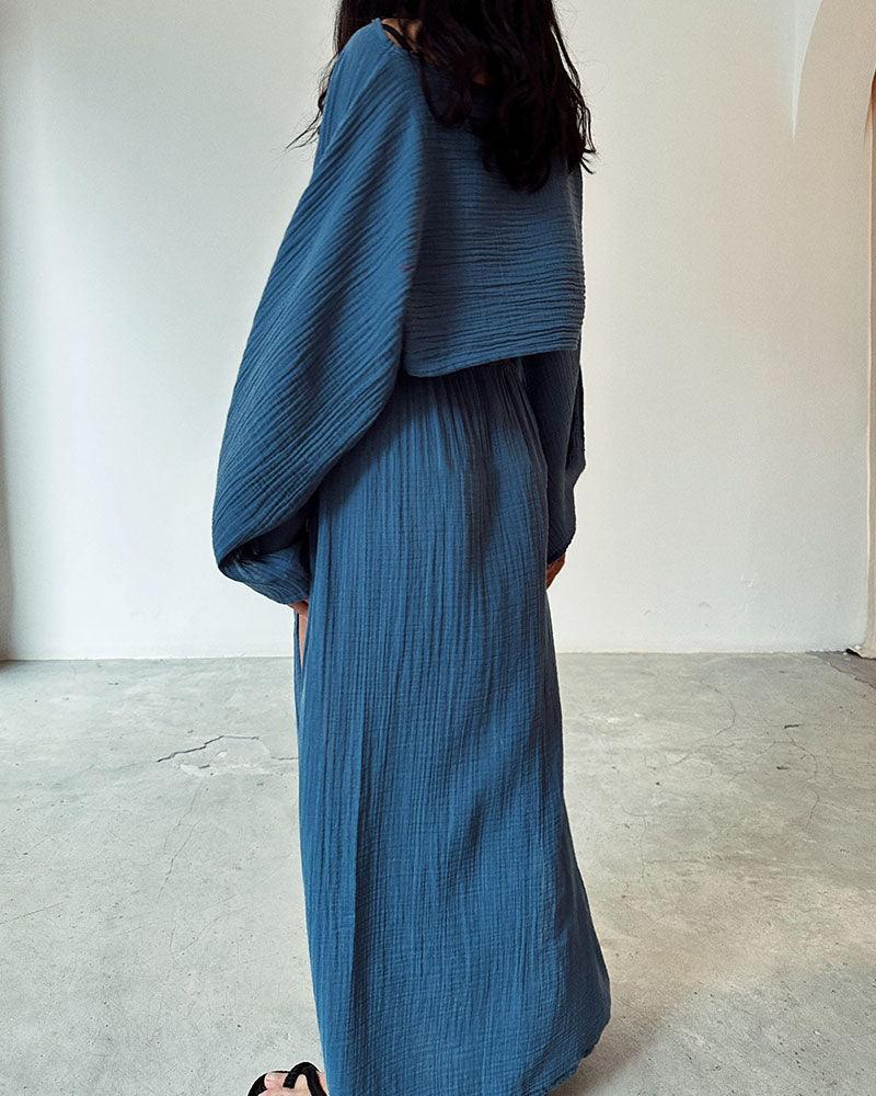 Lila | Slit Cotton and Linen Two-Piece Set