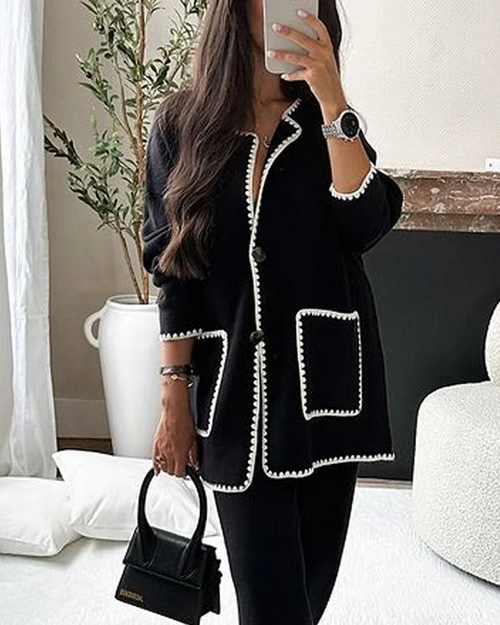 Sofia | Edge Decorated Jacket Casual Pants Set