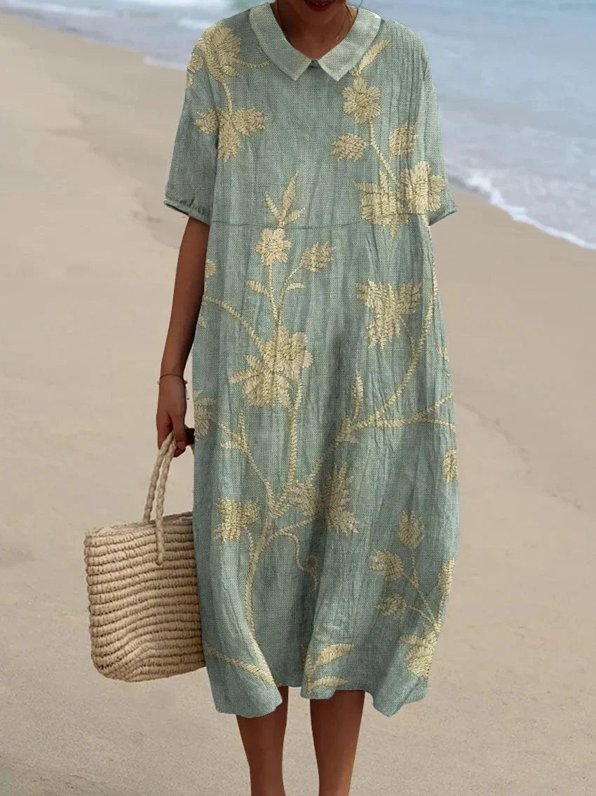 Women's | Vintage Floral Print Casual Flowy Dress