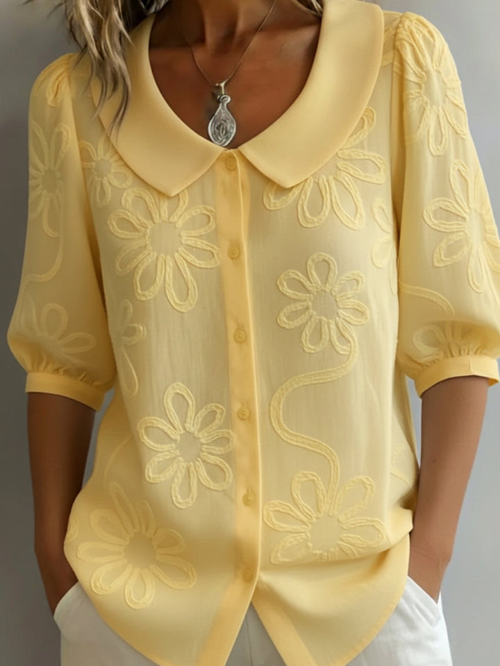 Aurélie™ - Light floral blouse natural elegance