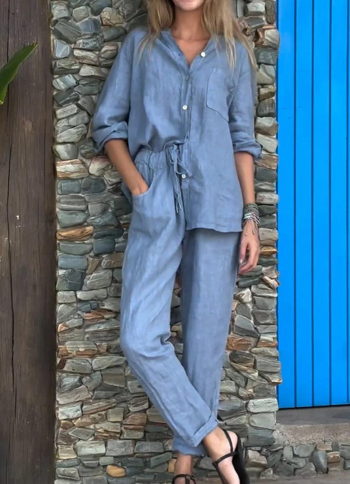 Liam | V-Neck Shirt & Pants Set