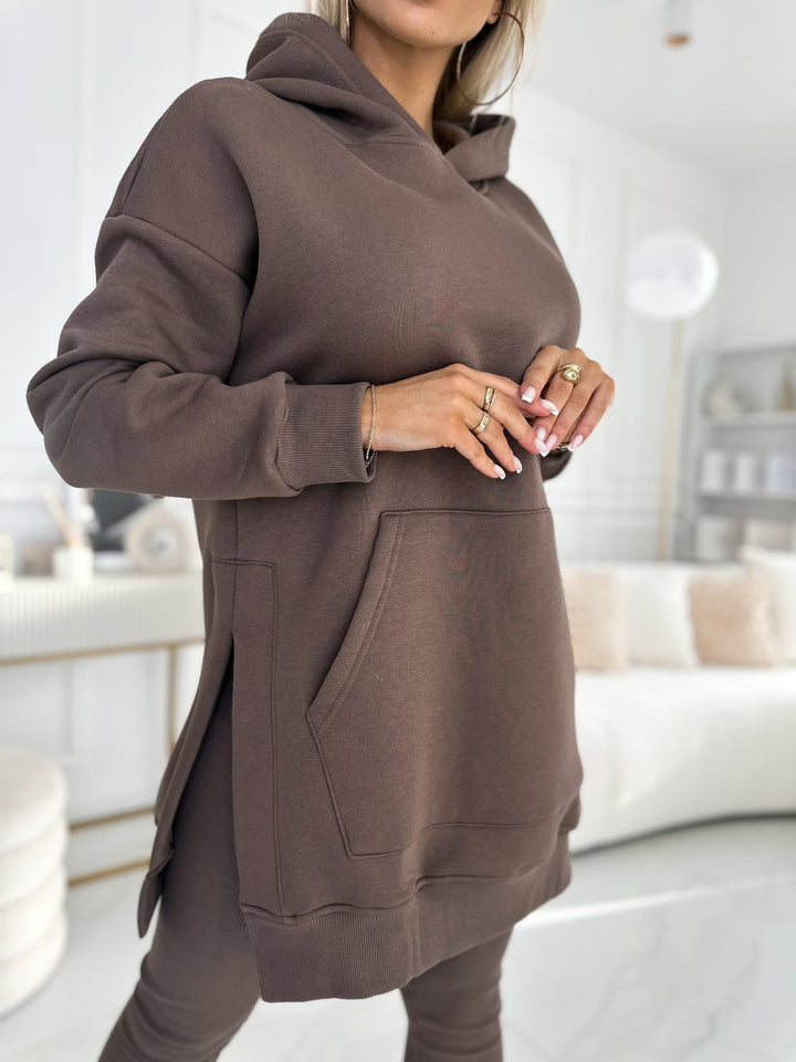Sienna | Solid Color Hoodie and Lined Leggings Set