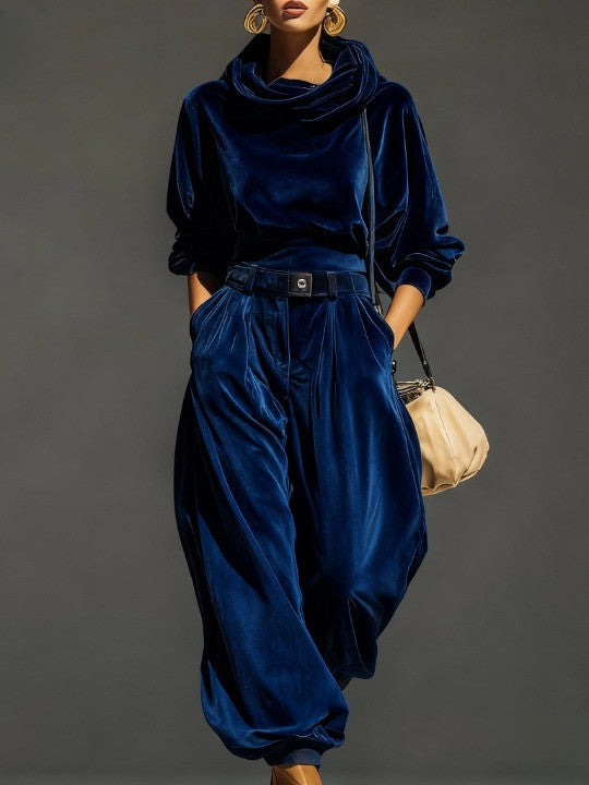 Vivienne | Velvet Hoodie and Trousers Set