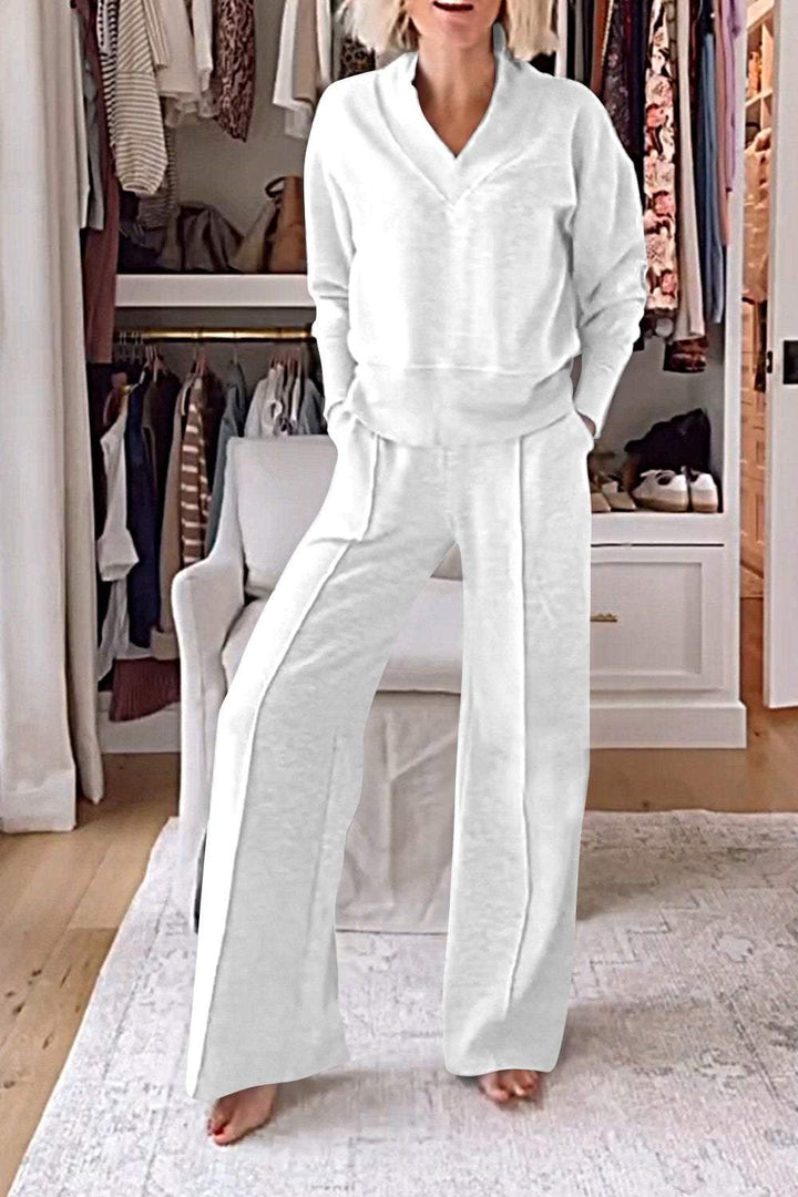 Samantha | V-neck Top & Pants Set