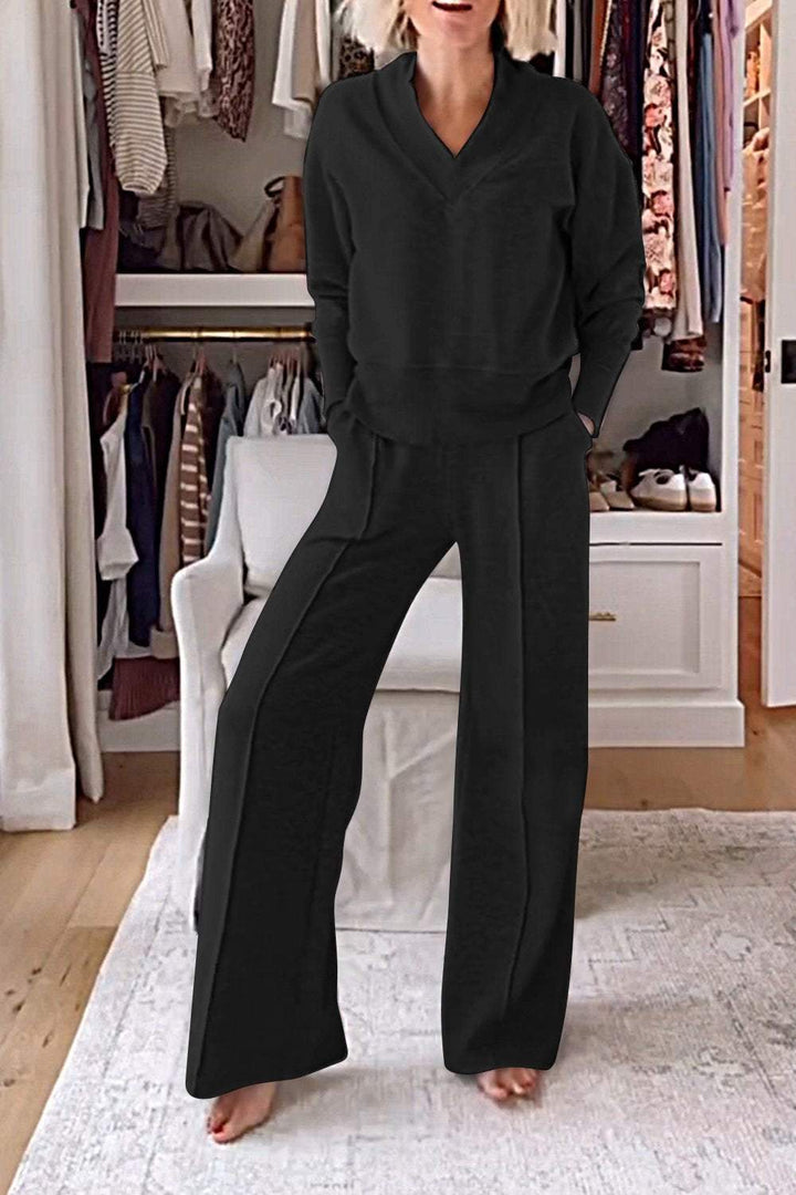 Samantha | V-neck Top & Pants Set
