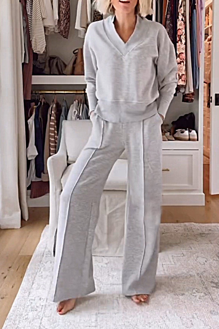 Samantha | V-neck Top & Pants Set