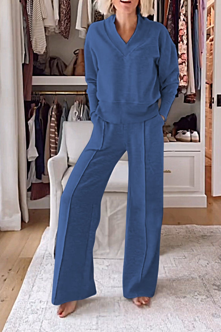Samantha | V-neck Top & Pants Set