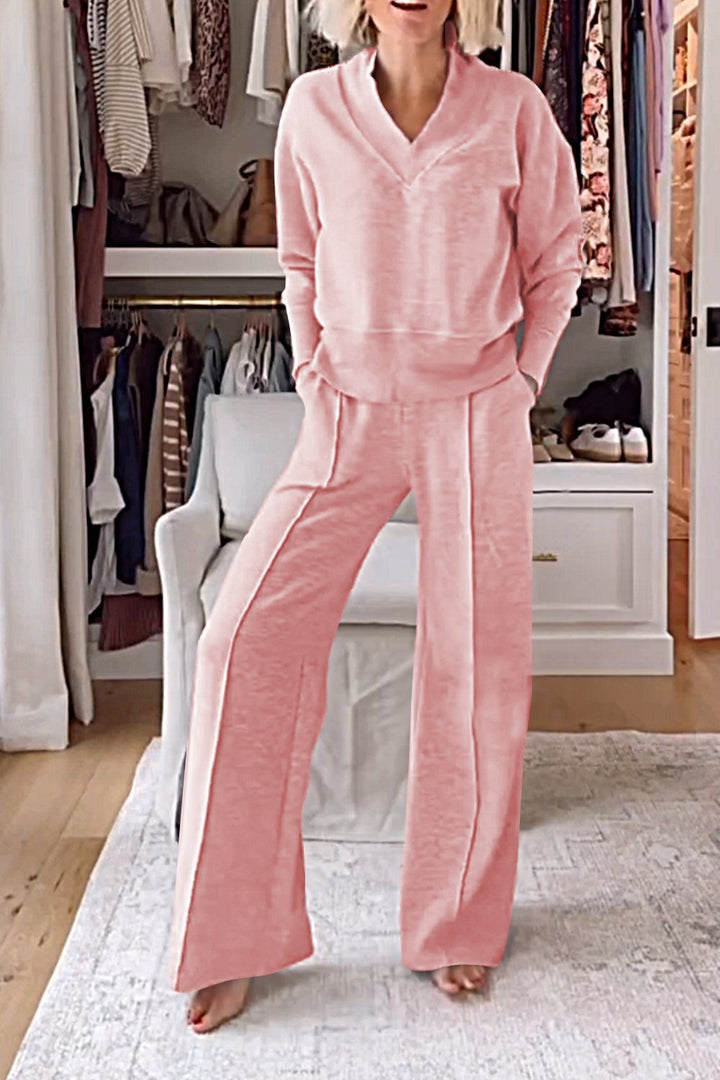 Samantha | V-neck Top & Pants Set