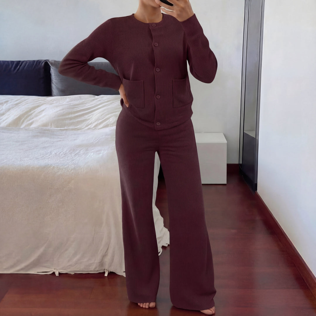 LUCIA - Cozy Knit Sweater & Wide Leg Two-Piece Set
