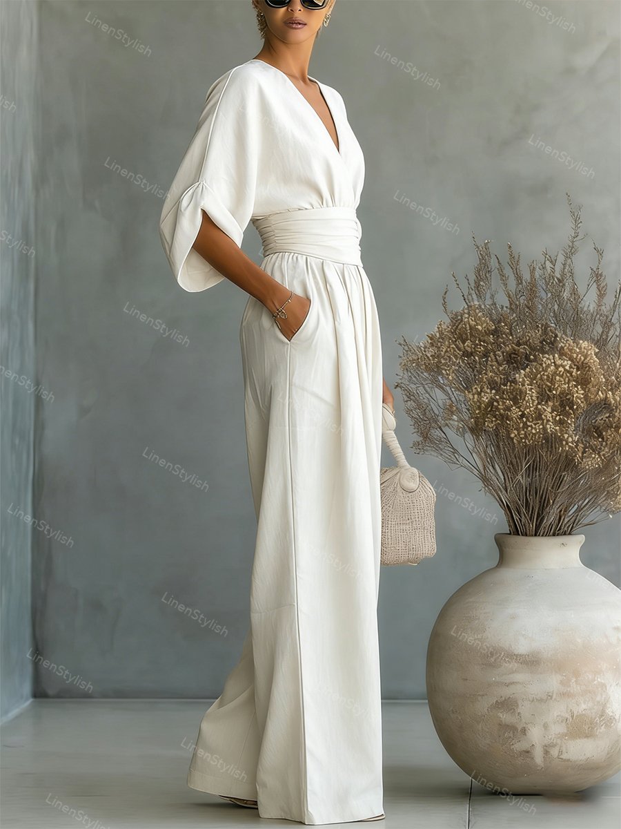 Elira | Essential V-Neck Jumpsuit