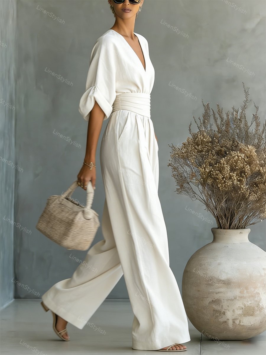 Elira | Essential V-Neck Jumpsuit