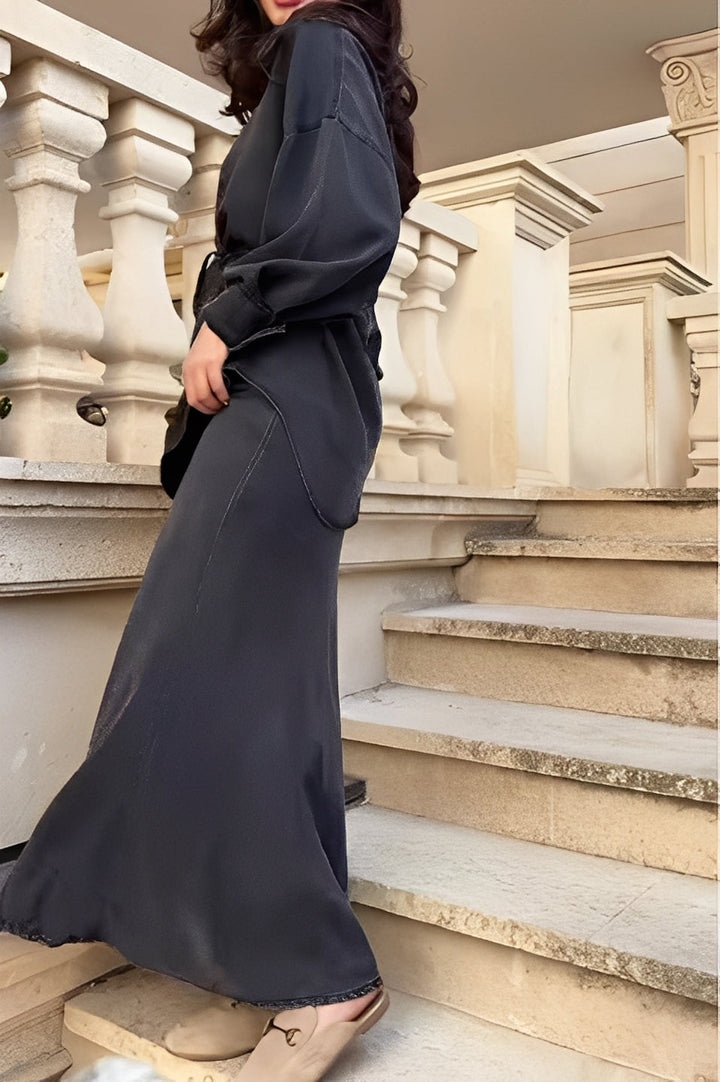 Samantha | Tie-Drawstring Shirt and Skirt Set